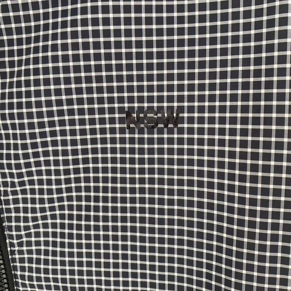 Nike AS Slant FZ Windbreaker Jacket Mens Lightweight Black White Check Sz M - Picture 8 of 12